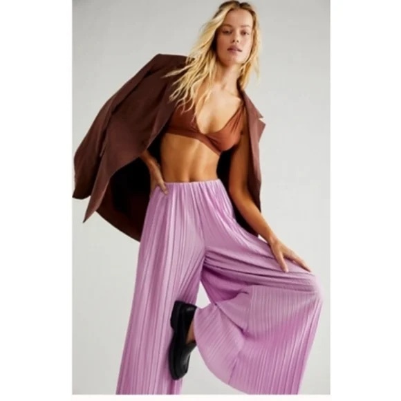 Free People Pants - Free People Winona Pleated Flare Pants Size M